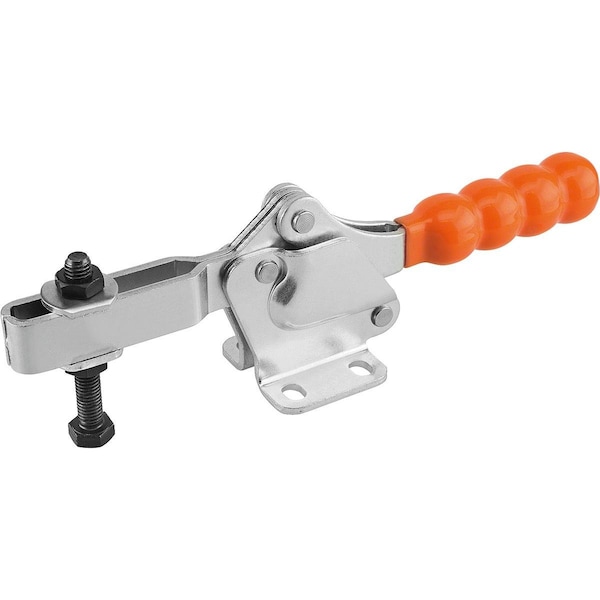 Toggle Clamp Standard Steel, Horizontal Foot, Comp:Plastic, Comp:Orange, M=M06X50